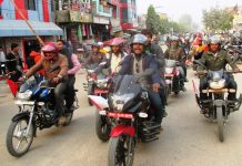 लहान : भ्रष्टाचार विरुद्ध नयाँ शक्तिद्वारा मोटरसाइकल र्याली प्रदर्शन