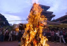 नेवार समुदायले घण्टाकर्ण मनाउँदै