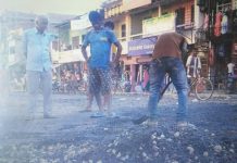 कालोपत्रे बनेको सडक २४ घण्टा नबित्दै तोडियो
