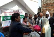 सिरहामा चिसो छल्न न्यानो कपडा वितरण
