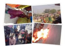 मृतक राममनोहरकी पत्नीमाथि लाठी चार्ज, एक दर्जनभन्दा बढी घाइते