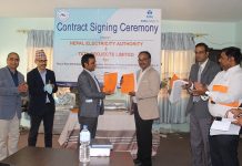 प्रदेश २ का ८ जिल्लामा विद्युत प्रसारण र वितरण प्रणाली सुधार गर्न ठेक्का सम्झौता