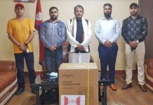 प्रदेश न २ सरकारलाई ५ थान अक्सिजन कन्सन्ट्रेटर सहयोग
