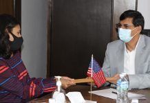 एमसीसी उपाध्यक्ष फतिमा र अर्थमन्त्री जनार्दनबीच भेटवार्ता